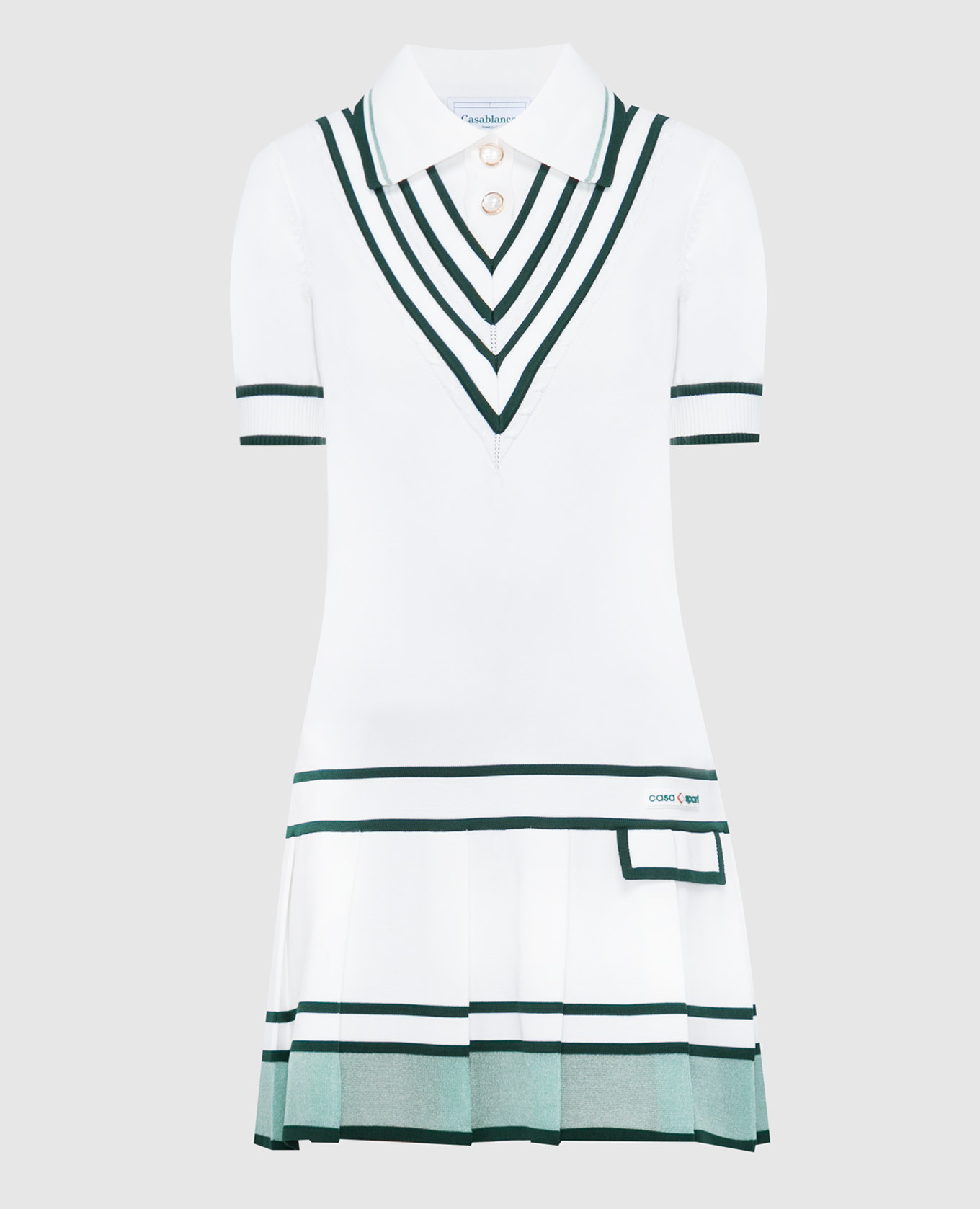 

Белое платье Retro Tennis с фактурным логотипом, Белый, Повседневные платья