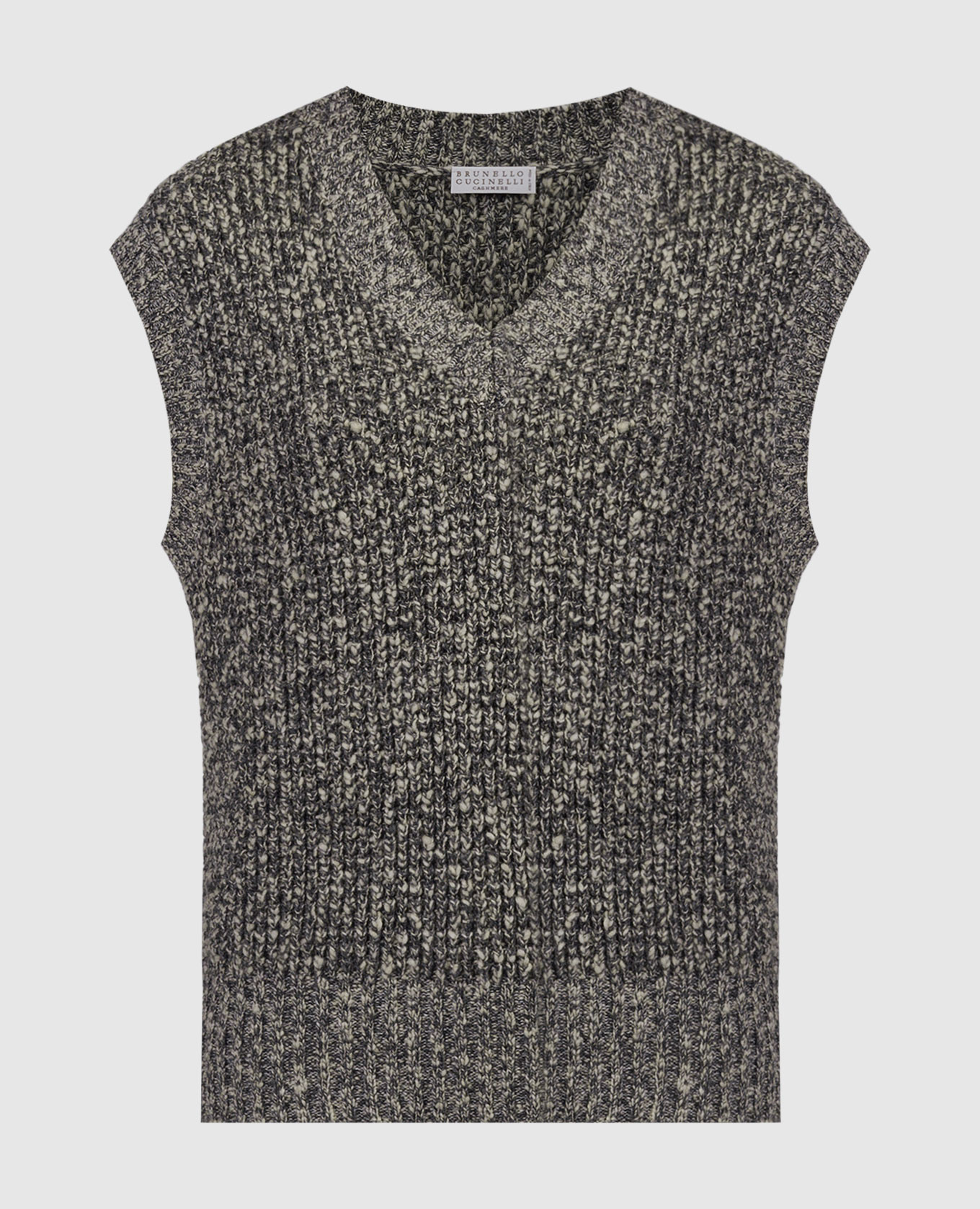 Gray beaded wool and cashmere waistcoat