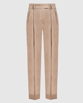 Brunello Cucinelli Коричневі штани з ланцюжком моніль MF591P8254