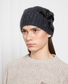 Brunello Cucinelli Синя шапка з паєтками M1U374979