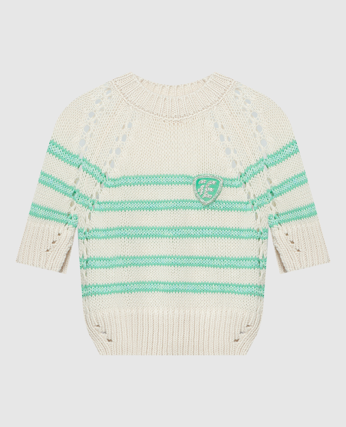 White striped jumper with logo