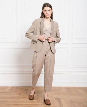 Brunello Cucinelli Коричневий жакет з паєтками MH1262474
