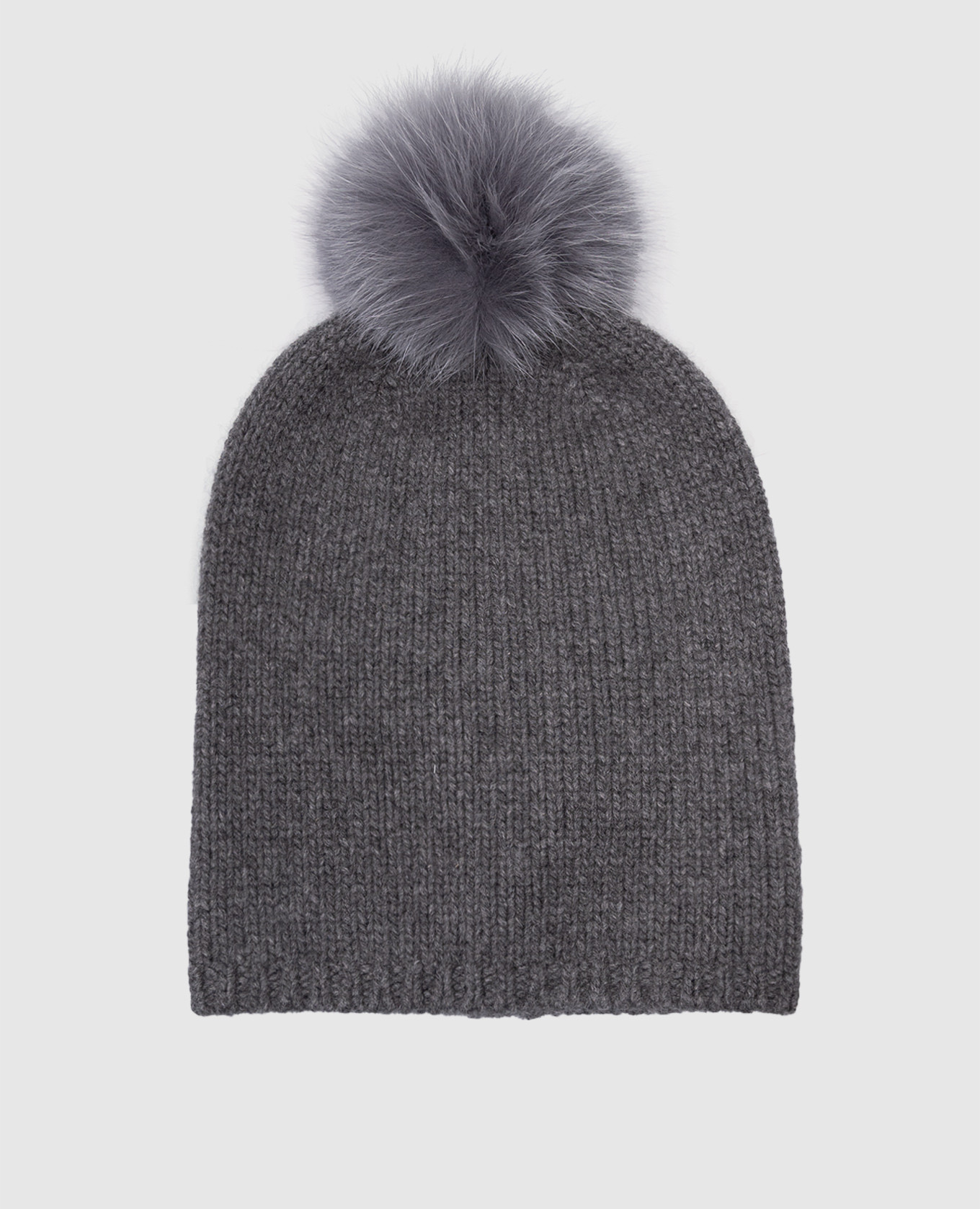 

Серая шапка Nazione из кашемира с мехом лисы, Серый, Шапки