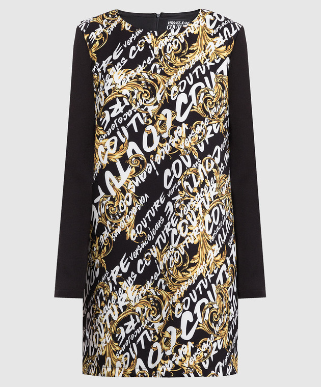 Versace Jeans Couture Black dress with Logo Brush Couture print 73HAO921NS165