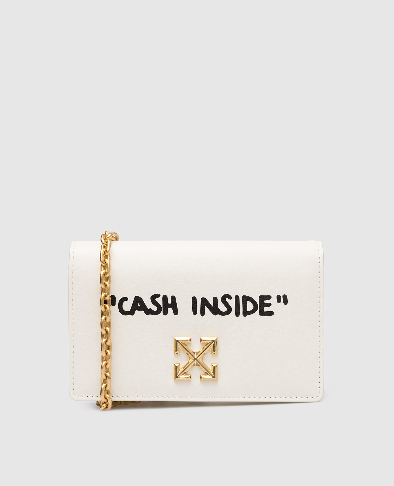 

Белая кожаная сумка кросс-боди Jitney 0.5 с контрастным принтом, Белый, Сумки через плечо