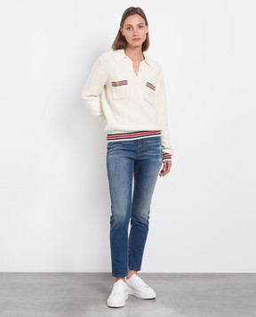 Balmain Сині джинси-слім з ефектом потертості BF1MG006DD64