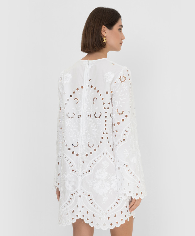 Dolce&Gabbana Сукня міні з вишивкою рішельє F6ZE7ZFGMHG зображення 4