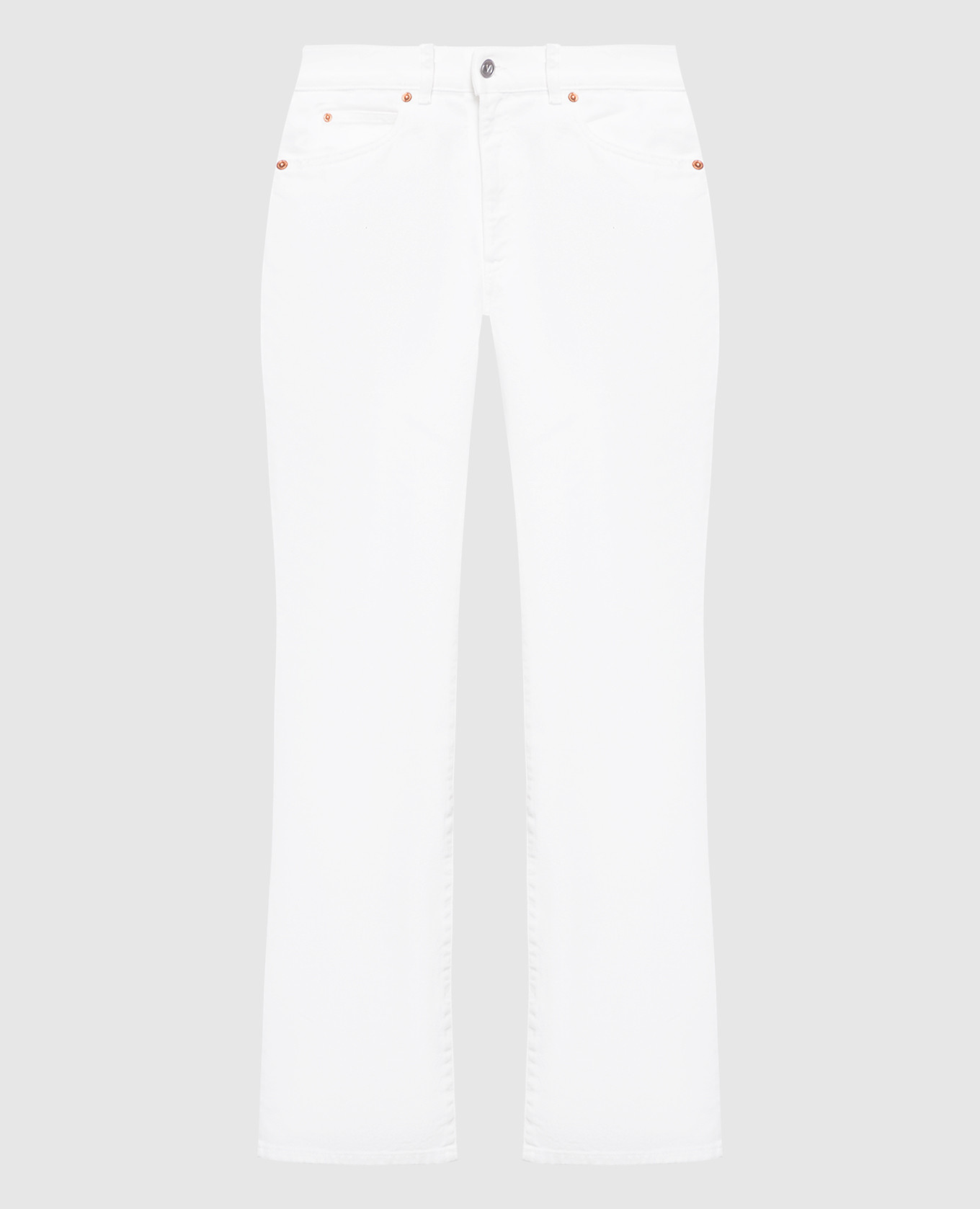 Белые джинсы с брендированным принтом