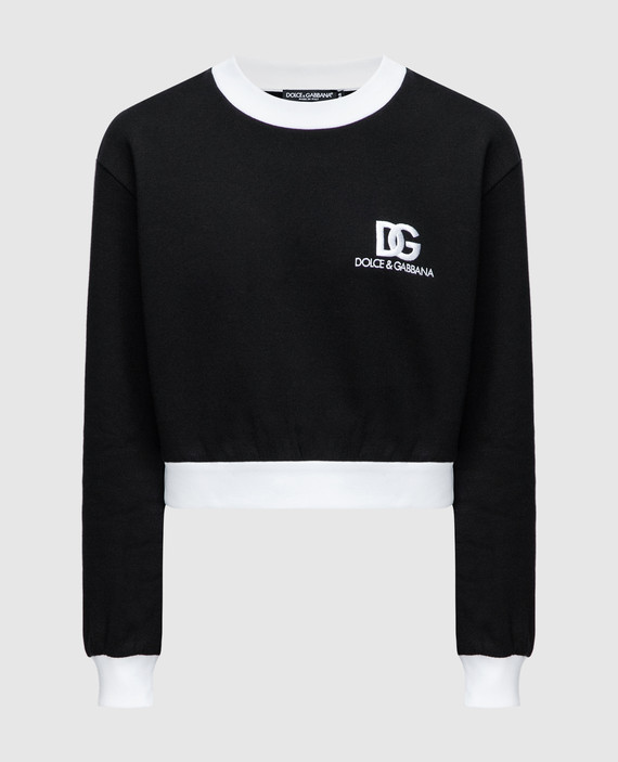 Black sweatshirt with logo embroidery