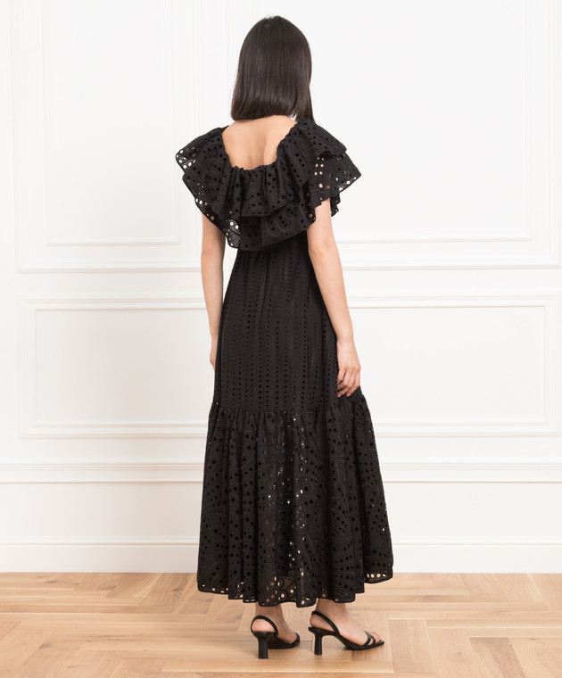 Charo Ruiz Чорне плаття Isabella з вишивкою бродері англіз 223621 зображення 4