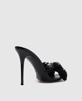Giuseppe Zanotti Черные мюли Intrigo с кристаллами E400038
