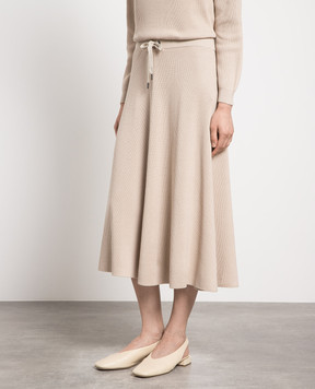 Brunello Cucinelli Бежевая юбка миди M19189569P