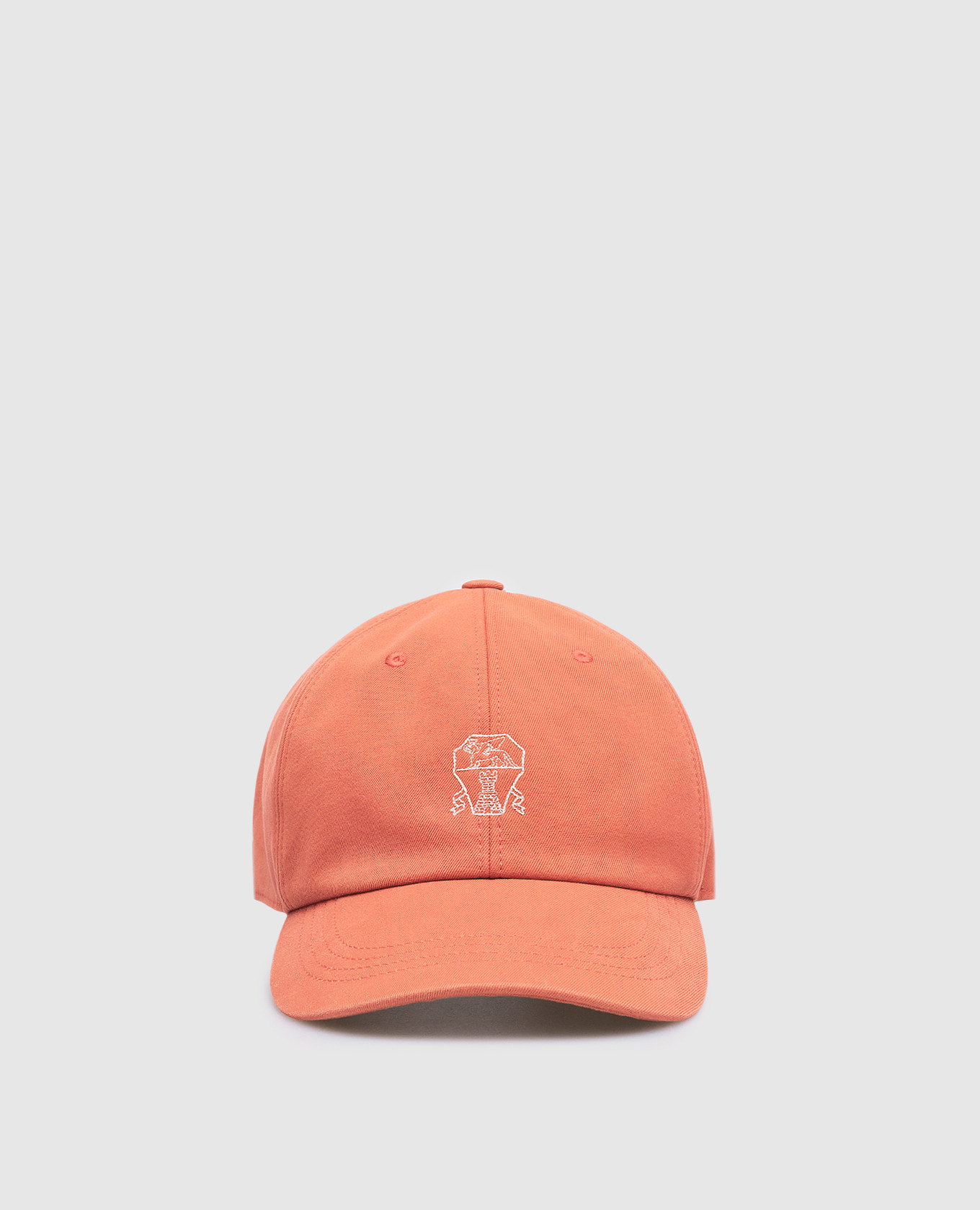 Orange cap with logo embroidery
