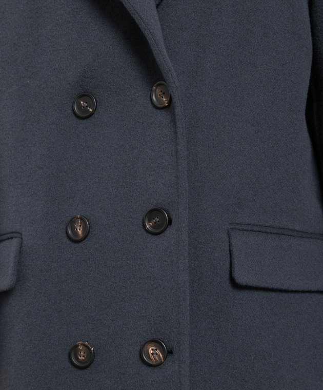 Brunello Cucinelli Blue double-breasted wool and cashmere coat MD5329728P image 5