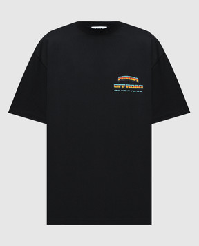MSGM Чорна футболка з логотипом 3640MM148247002