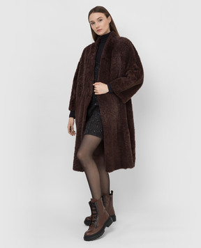 Brunello Cucinelli Бордова дублянка з ланцюжком моніль MPBRG9256