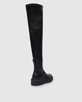 Valentino Черные кожаные ботфорты Rockstud 3W0S0HU1GZQ