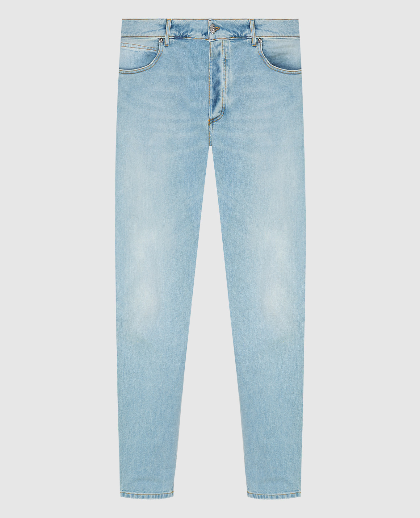 

Джинсы-слим с эффектом потертости, Голубой, Прямые джинсы