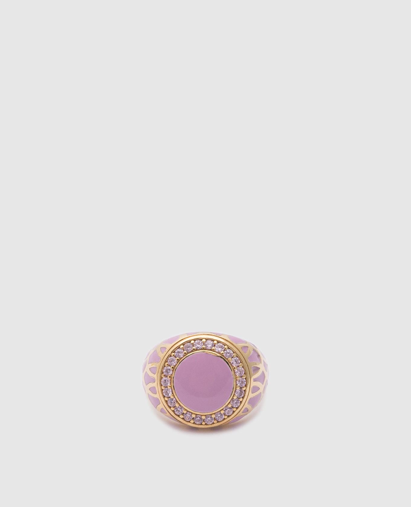 

Серебряное кольцо с фианитами., Розовый, Кольца