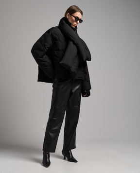 Jil Sander Черный пуховик с шарфом и митенками J02AF0105J65152