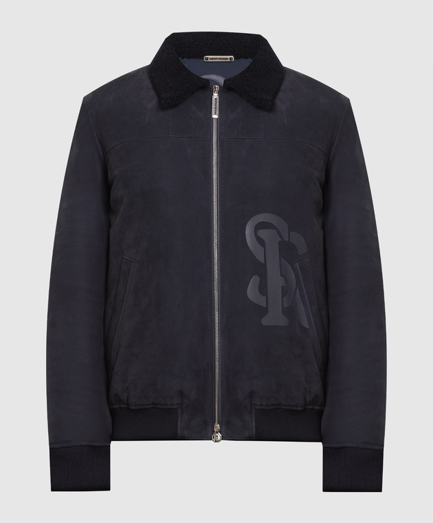 Stefano Ricci - Синяя замшевая куртка с логотипом M7J2300160NABIDR