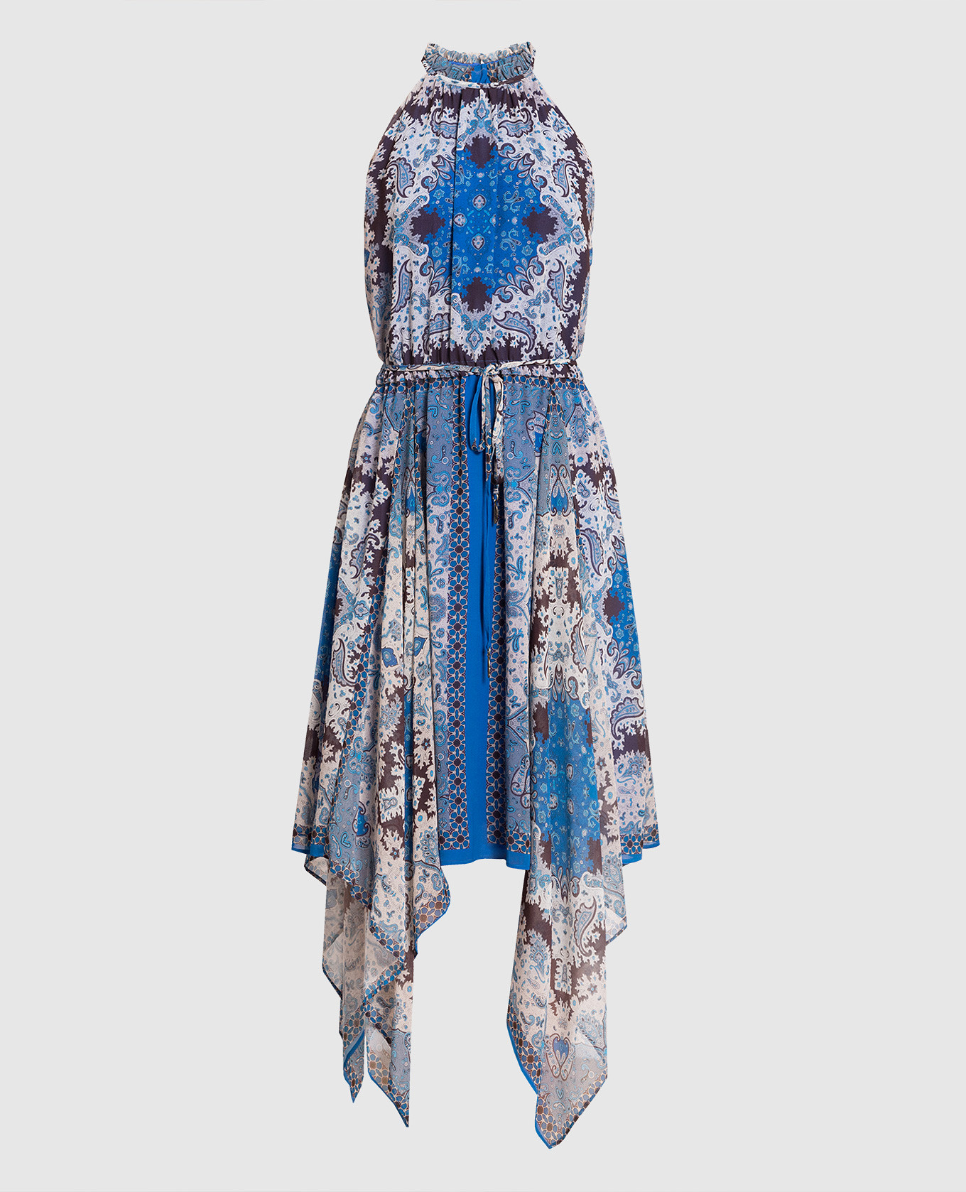 Blue paisley print midi dress