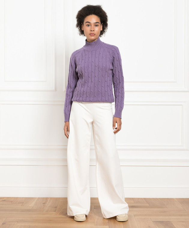 Babe Pay Pls Purple sweater made of cashmere in a textured pattern MD9701305341TR image 2