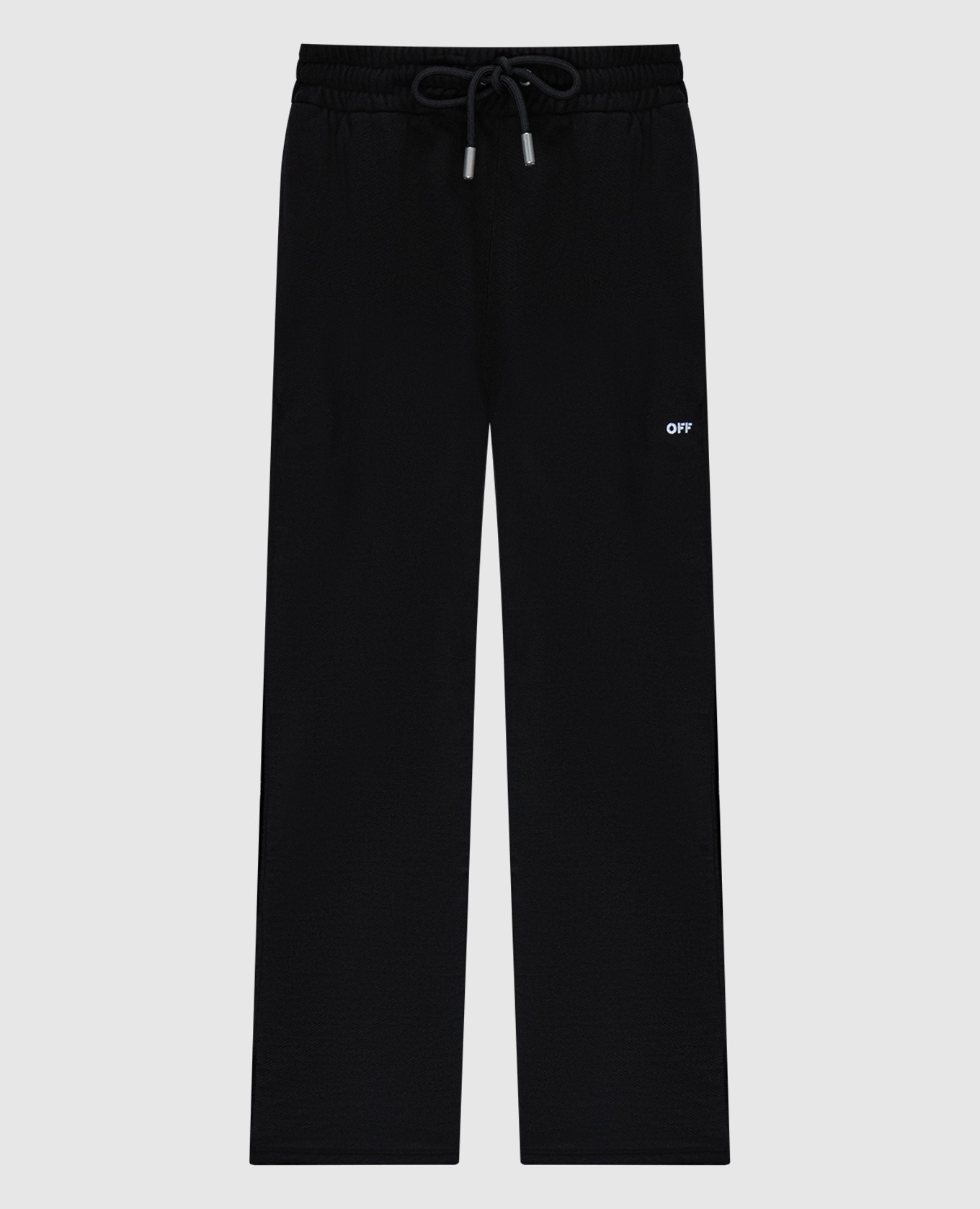 Black sweatpants with contrasting logo embroidery