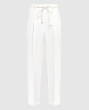 Peserico Белые брюки из льна с высокой посадкой P04166A02606