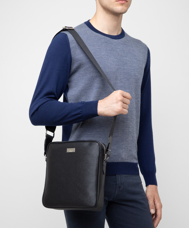 Kiton Черная кожаная сумка UBMESSN00815 изображение 2