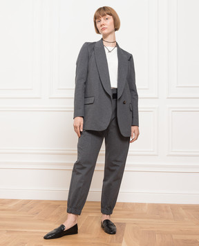 Brunello Cucinelli Сірий жакет з ланцюжком моніль M0R242204P