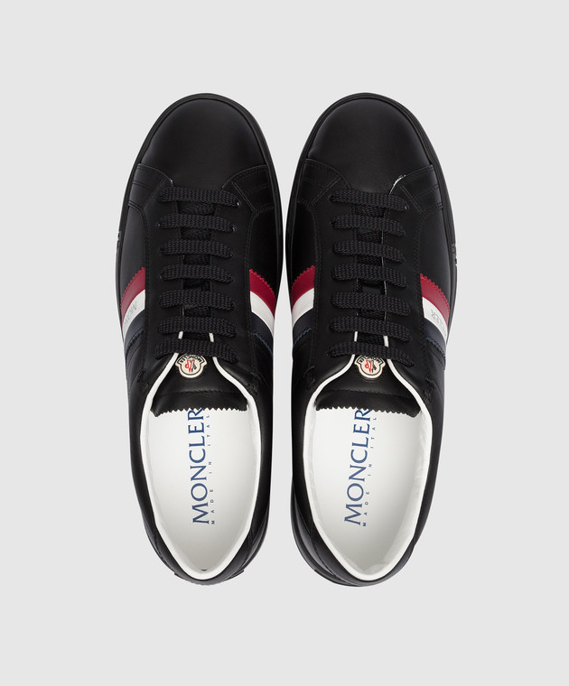 Moncler New Monaco Striped Leather Black low top sneakers - Sneak in Peace