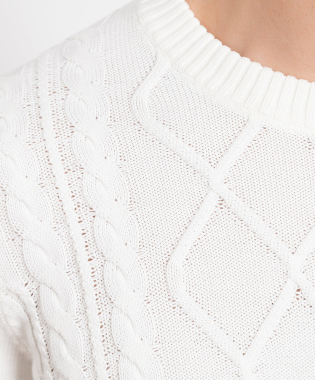 Brunello Cucinelli White jumper with a textured pattern M28706400P image 5