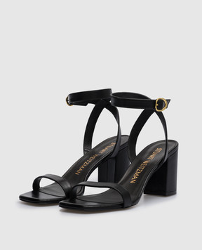 Stuart Weitzman Черные кожаные босоножки Nearlybare SE127