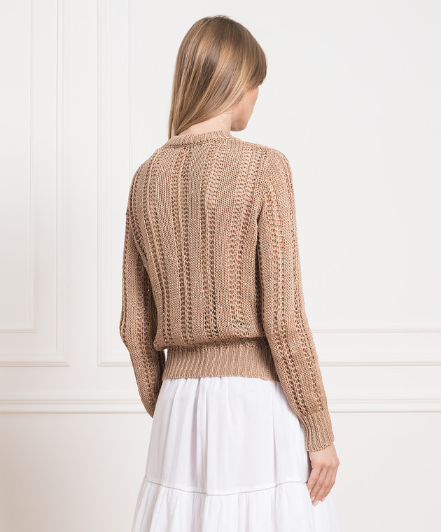 Peserico Brown jumper with sequins S99339F03A9142 изображение 4