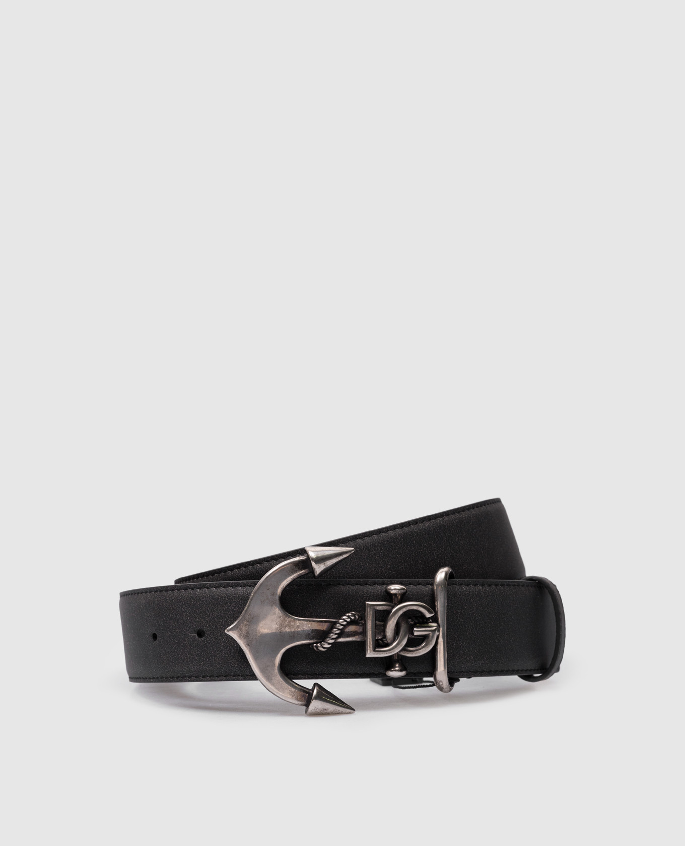 Anchor buckle leather belt