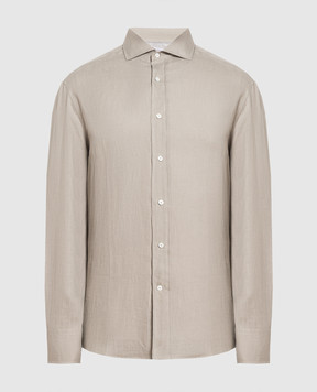 Brunello Cucinelli Рубашка цвета хаки с коноплями MQ6591718