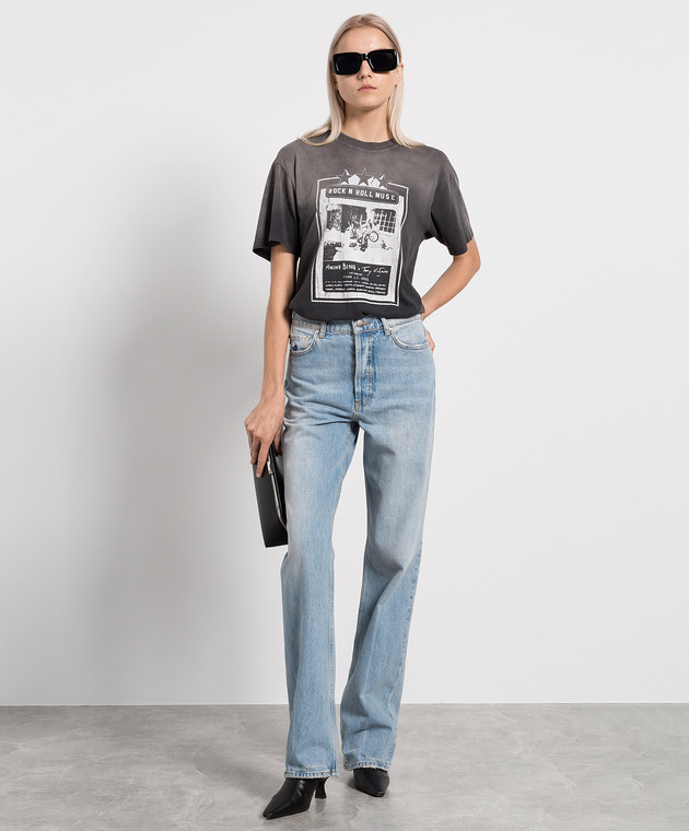 Anine Bing Gray Lili Tee with The Rolling Stones print