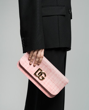Dolce&Gabbana Рожевий комбінований клатч з логотипом BB7576AS170