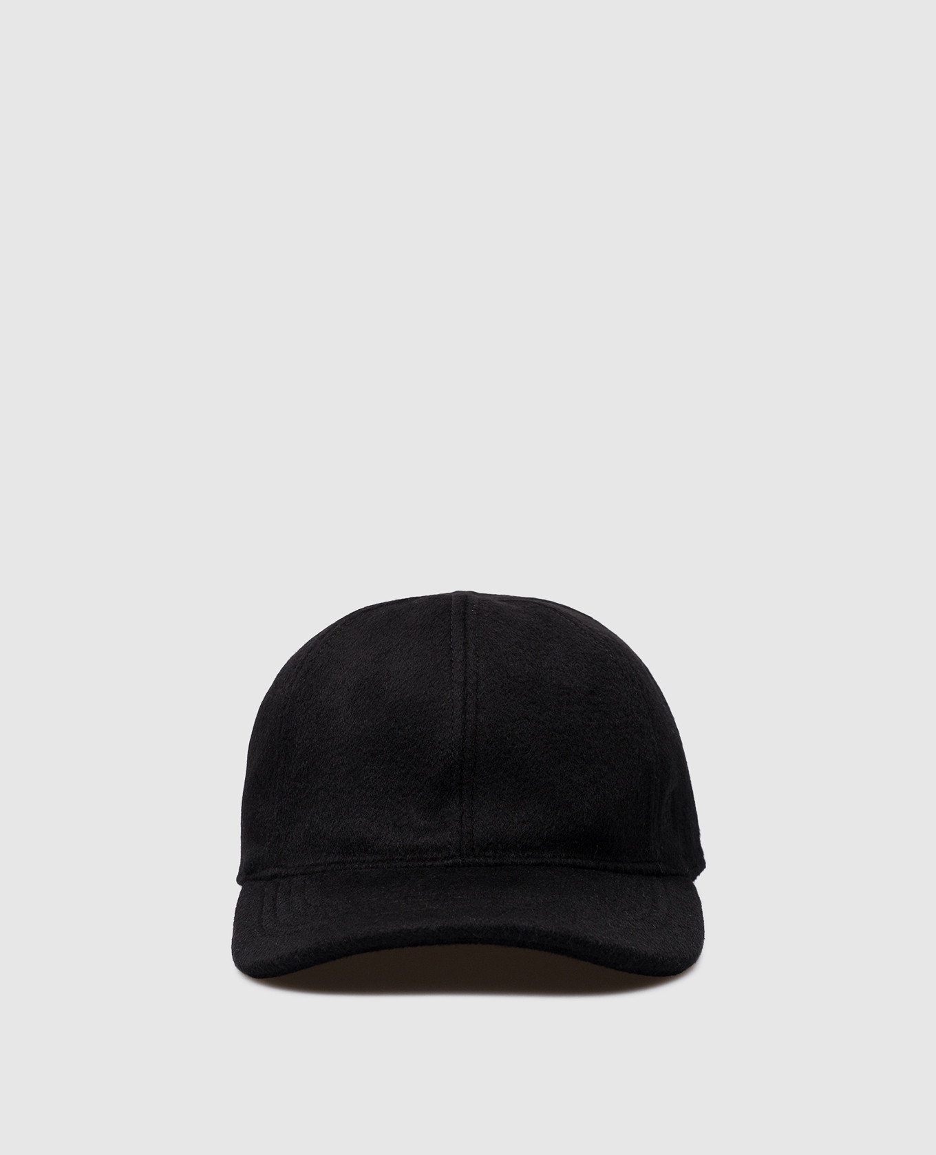 Black wool and cashmere cap with logo