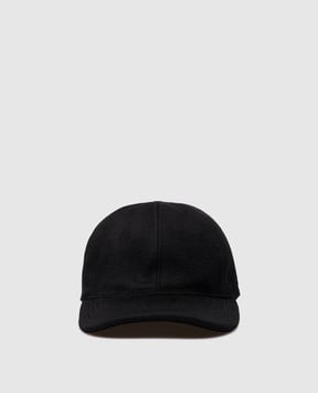 Toteme Чорна кепка з вовни та кашеміру з логотипом 214880717