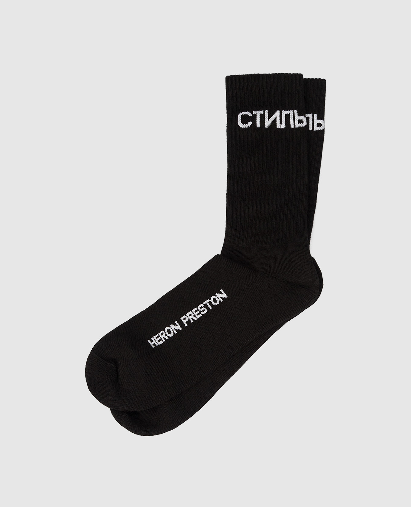 Черные носки с узором логотипа стиль