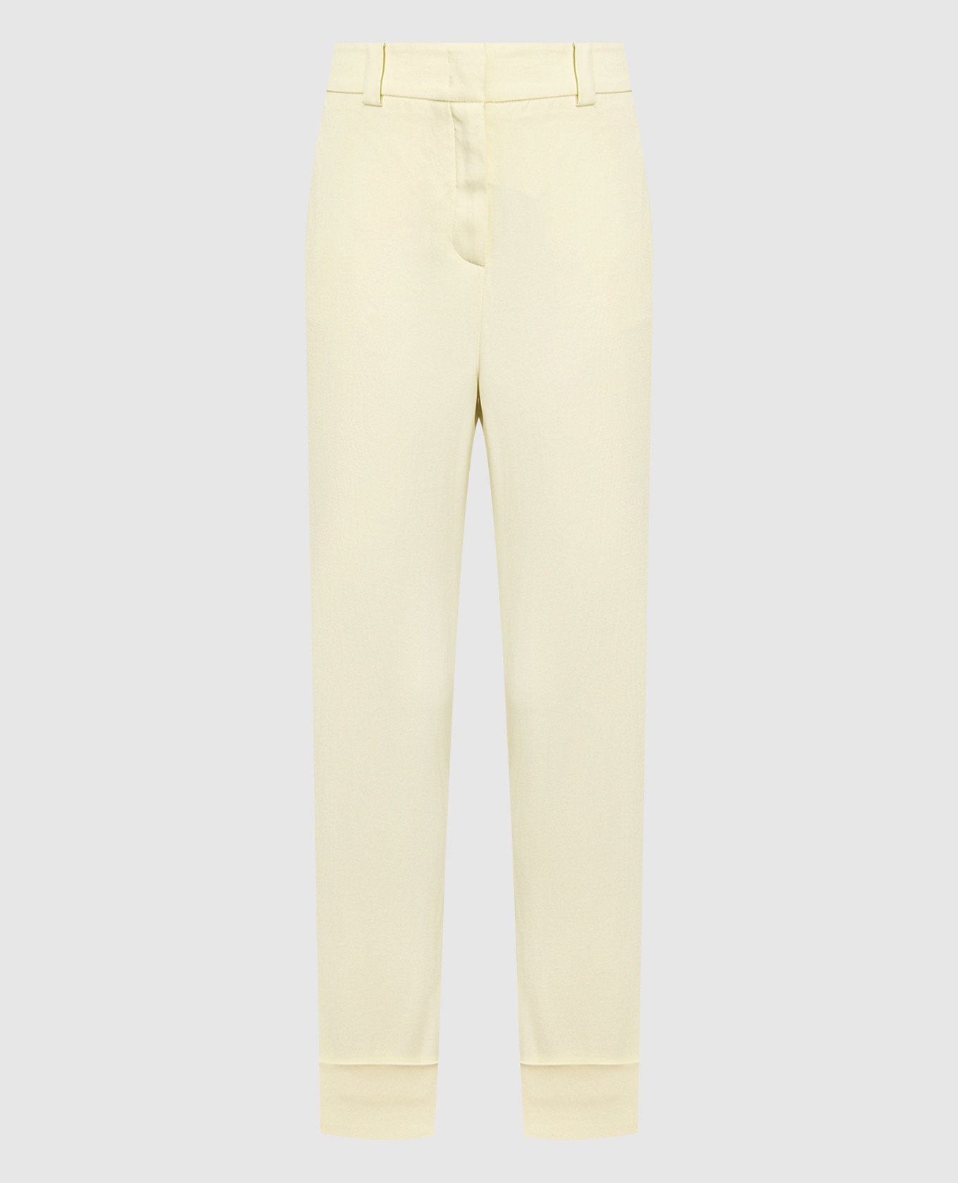Yellow trousers with monil chain
