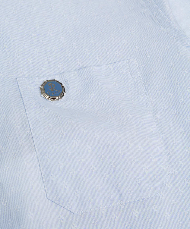 Stefano Ricci Дитяча блакитна сорочка з металевим логотипом YC002320LJ1650 зображення 3