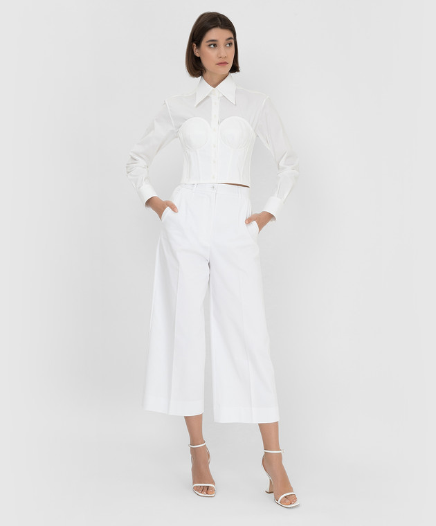 Dolce&Gabbana Біла сорочка-бюстьє F5P57TGDAJP зображення 2