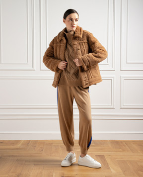 Max Mara Коричневая куртка Teddino из шерсти и шелка. TTEDDINO
