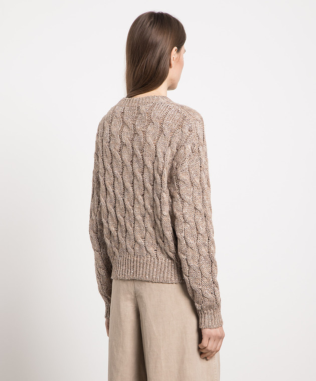 Brunello Cucinelli Beige sweater with sequins MEA358600P image 4