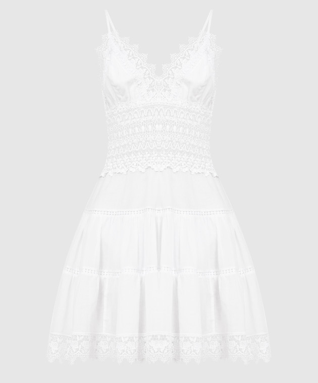 Charo Ruiz Біла сукня міні Bonnie з мереживом 221600