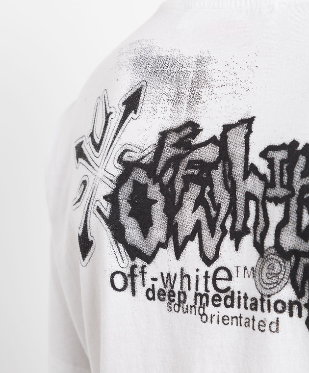 Off-White White Tribal Type T-shirt with contrast print OMAA027S22JER009 image 5