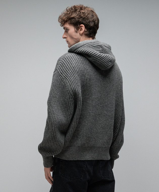 Ami Alexandre Mattiussi Gray woolen hoodie HKS814KN0019 image 4